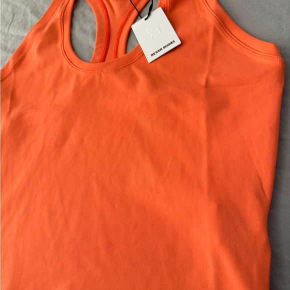 BETTER BODIES CORE CROP T-BACK CORAL ORANGE SIZE LARGE - Picture 5 of 10
